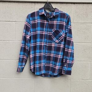 Forever 21 Blue and Red Plaid Casual Shirt